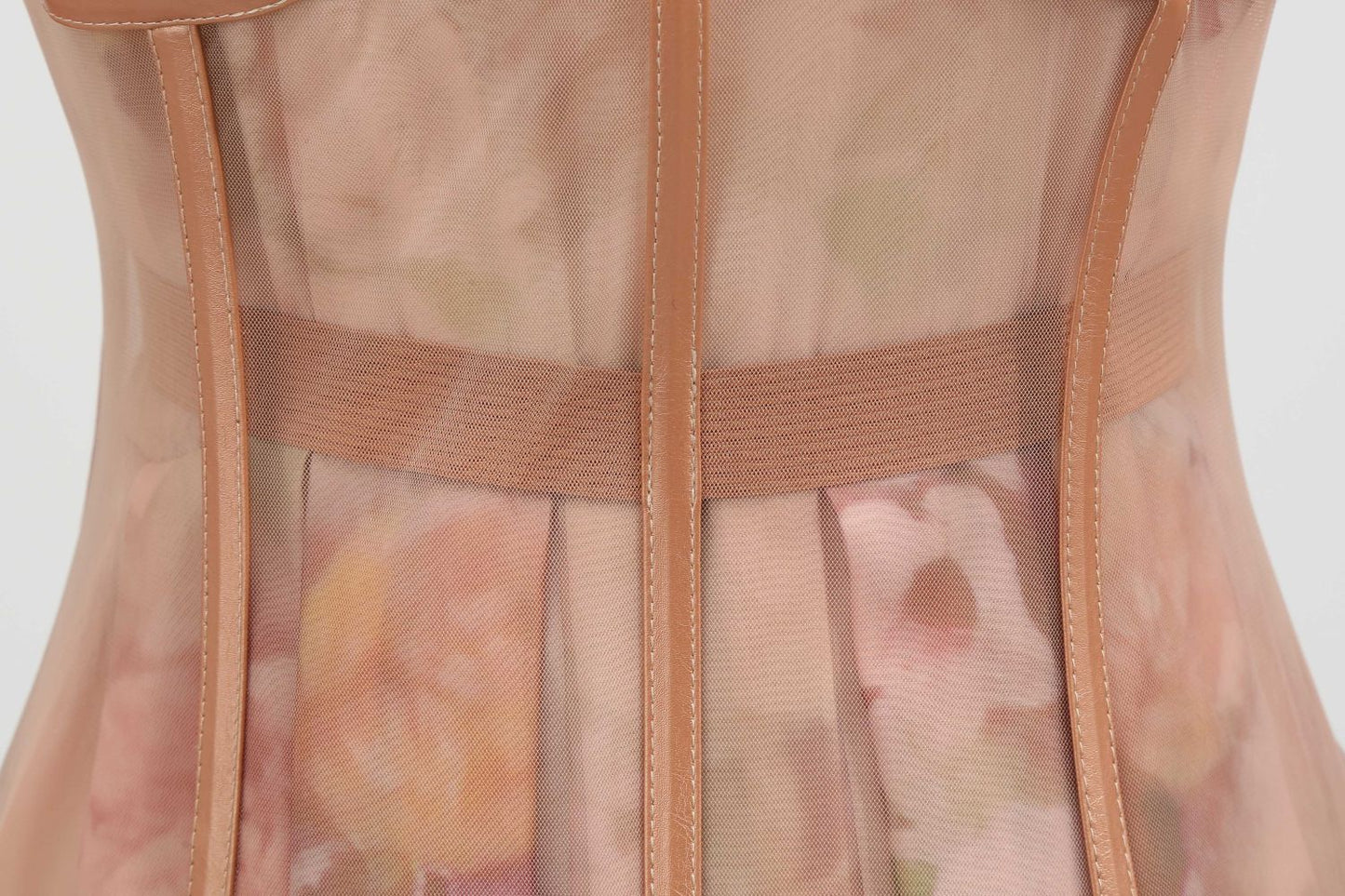 Gonna Fashion Donna Europea con Vestito Rosa in Chiffon – Set con Corsetto