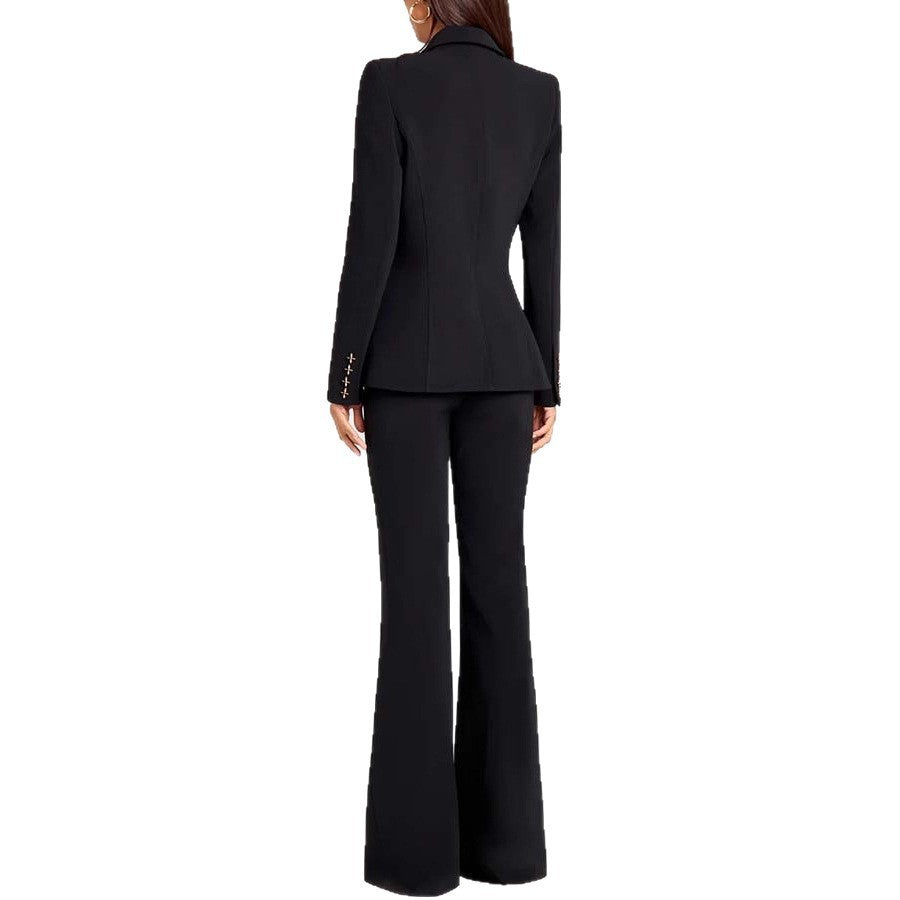Set Elegante con Blazer a Manica Lunga, Gilet e Pantaloni per Donna - Stile Moda Autunno/Inverno