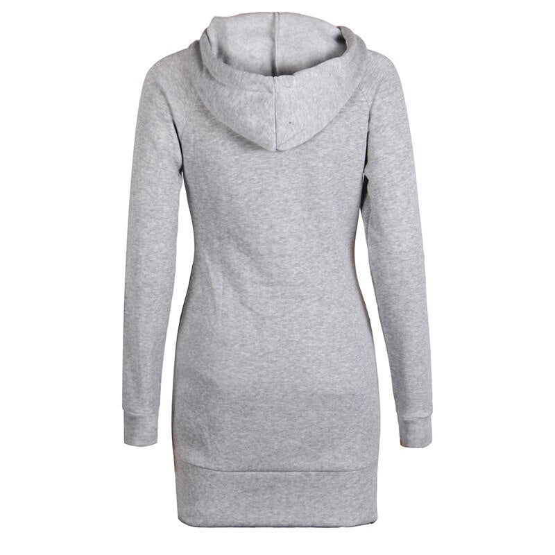 Abito Pullover Casual Autunnale Donna - Vestito con Cappuccio e Maniche Lunghe