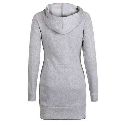 Abito Pullover Casual Autunnale Donna - Vestito con Cappuccio e Maniche Lunghe