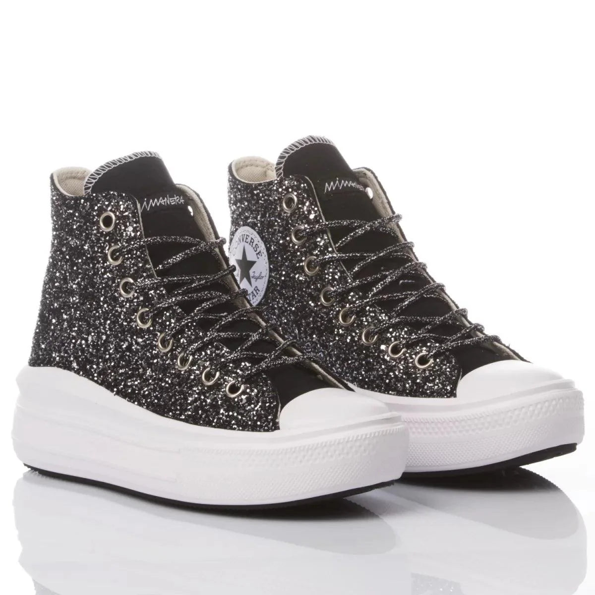 Sneakers da Donna Converse Glitter Nero Disegno Unico