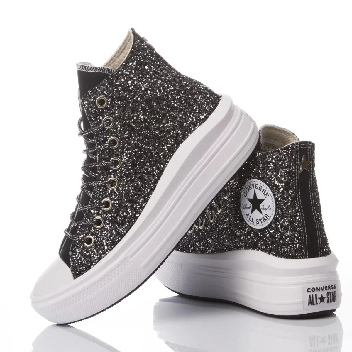 Sneakers da Donna Converse Glitter Nero Disegno Unico