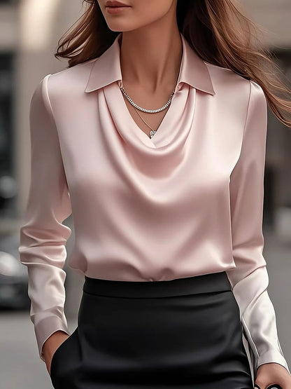Elegante Blusa in poliestere a maniche lunghe Moderna e Comoda
