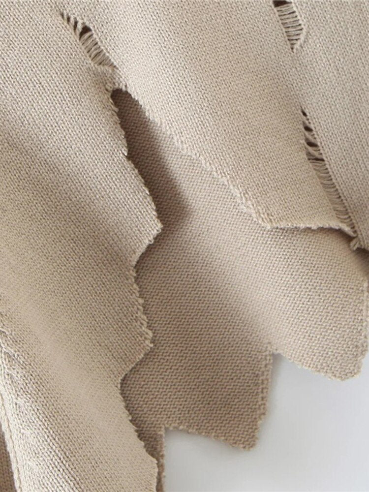 Completo Due Pezzi Donna con Top a Manica Lunga e Collo Rotondo, Abito Mini Senza Maniche con Collo Quadrato, Set in Maglia