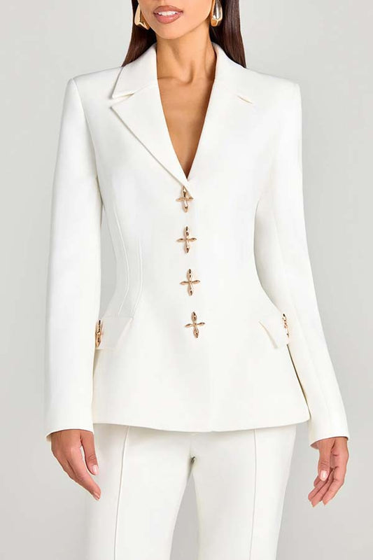 Set Elegante con Blazer a Manica Lunga, Gilet e Pantaloni per Donna - Stile Moda Autunno/Inverno
