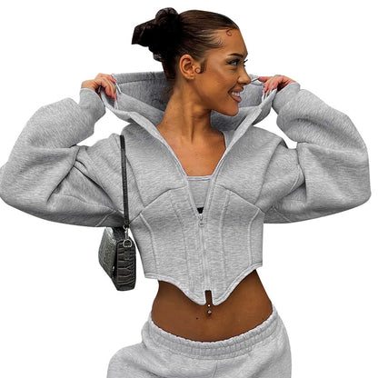 Giacca da donna con Cappuccio e Zip a Maniche Lunghe Moderno e  Casual