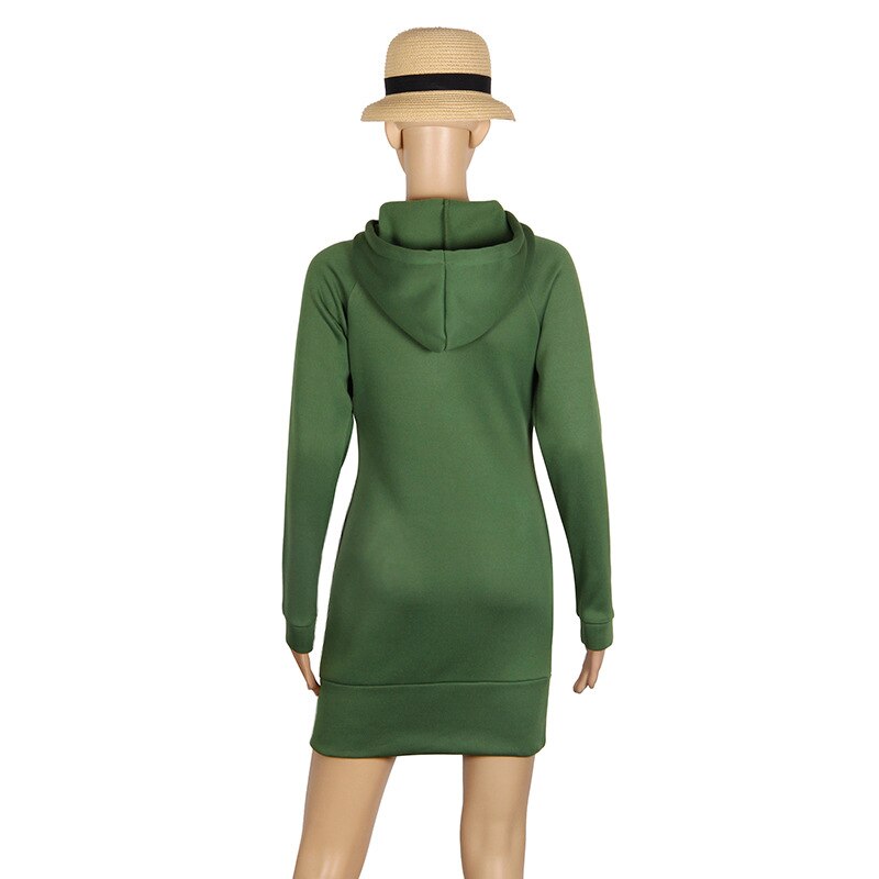 Abito Pullover Casual Autunnale Donna - Vestito con Cappuccio e Maniche Lunghe
