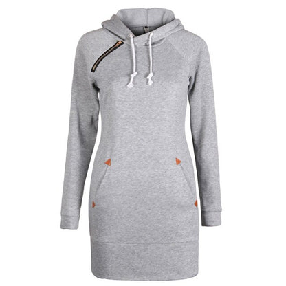 Abito Pullover Casual Autunnale Donna - Vestito con Cappuccio e Maniche Lunghe