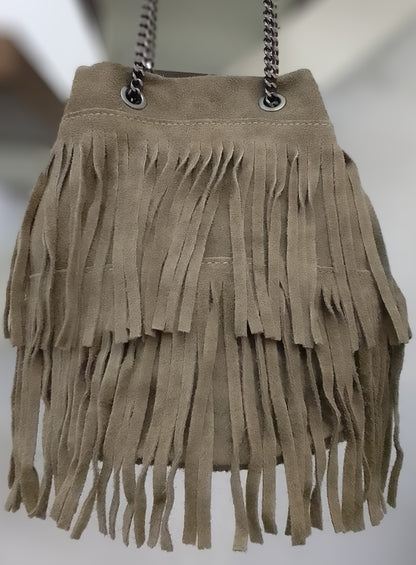 Borsa da Donna in Vera Pelle Made in Italy con Frange