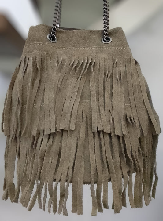 Borsa da Donna in Vera Pelle Made in Italy con Frange