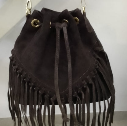 Borsa da Donna in Vera Pelle Made in Italy con Frange