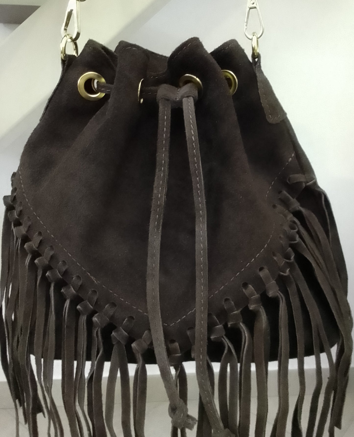 Borsa da Donna in Vera Pelle Made in Italy con Frange