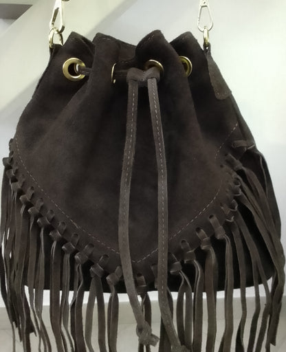 Borsa da Donna in Vera Pelle Made in Italy con Frange